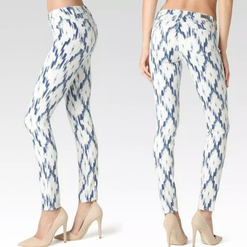Paige Verdugo Ultra Skinny Ikat Print Pants Jeans Size 26